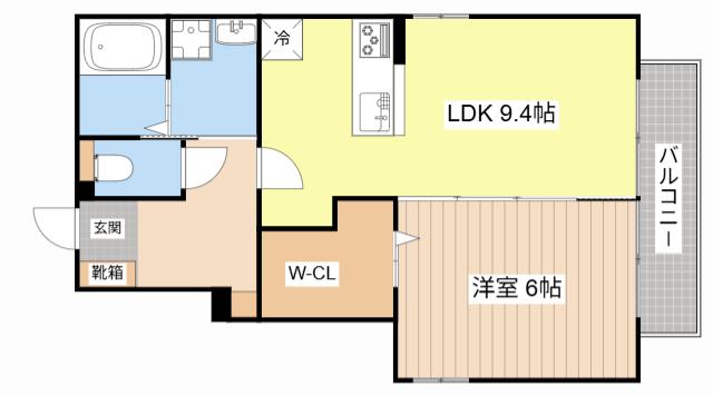 ファミーユ旭ヶ丘I(1LDK/1階)の間取り写真