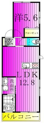 サンライズ天王台(1LDK/1階)の間取り写真