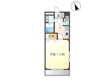 エスポアハイム(1K/2階)の間取り写真