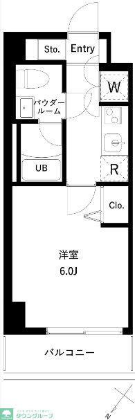 アーバンパーク行徳ステーションフロント(1K/2階)の間取り写真