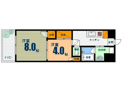 コンフォール清和(2K/2階)の間取り写真