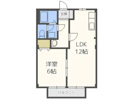 グリーンヒル天拝II(1LDK/1階)の間取り写真