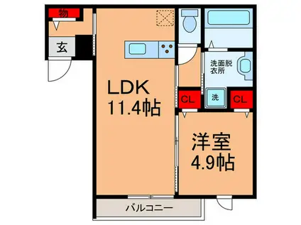 PINO SOLANA(1LDK/3階)の間取り写真