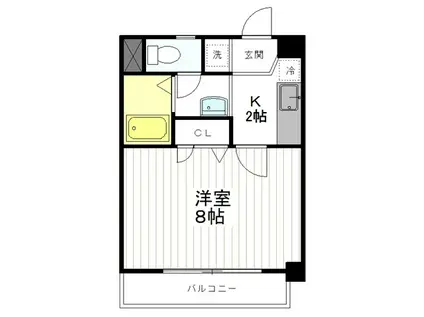 グレイスルーム(1K/3階)の間取り写真