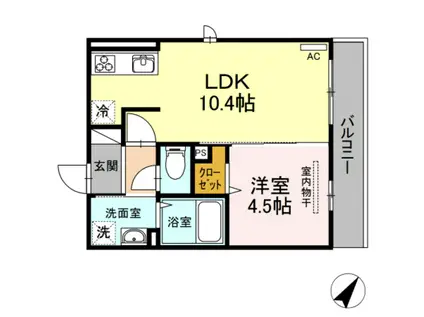 S・H2020(1LDK/2階)の間取り写真