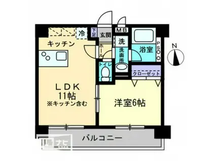 ミモザヒルズ南方(1LDK/1階)の間取り写真