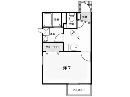 アンジェ(1K/2階)の間取り写真