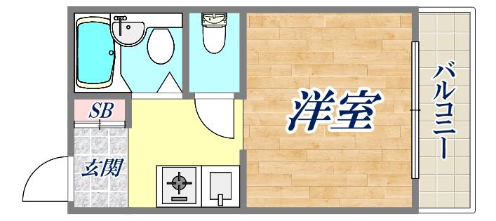 ロイヤルプラザ西宮(1K/1階)の間取り写真