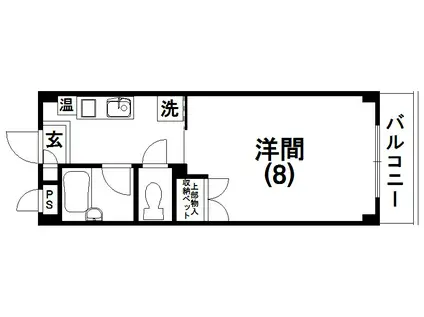 カーサアスカル(1K/3階)の間取り写真