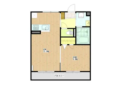 戸塚フォレストアイプラス(1LDK/1階)の間取り写真