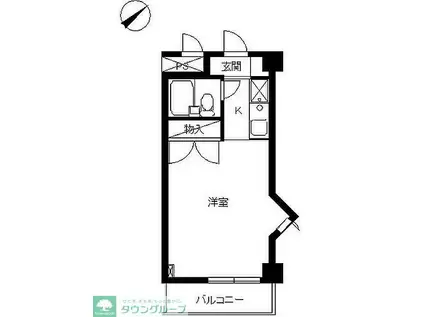 スカイコート生麦(ワンルーム/10階)の間取り写真
