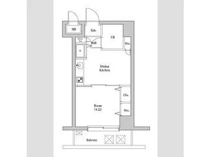 コムーネ八王子・片倉(1DK/3階)の間取り写真