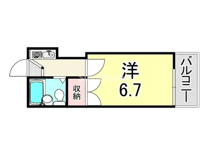 リビエラ武庫川(1K/1階)の間取り写真