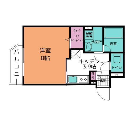 フォルシア本荘(1K/3階)の間取り写真