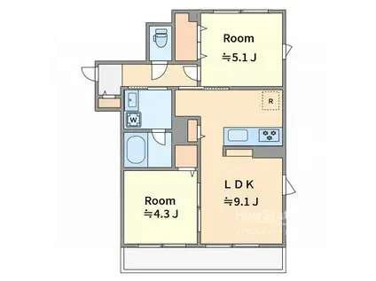 ARROWS(2LDK/2階)の間取り写真