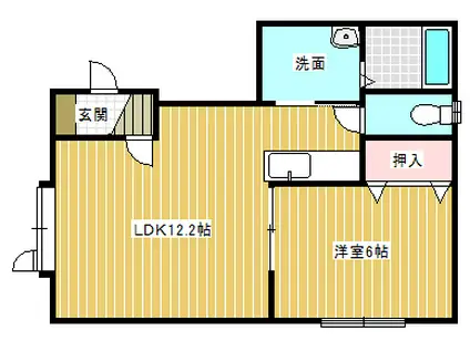 メゾンラポールII(1LDK/2階)の間取り写真