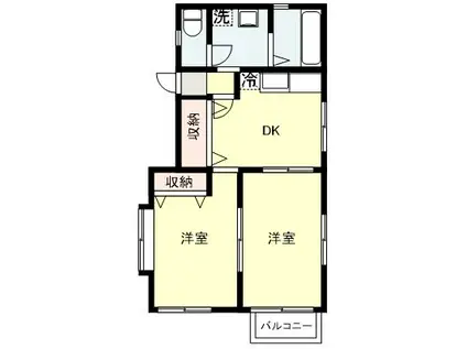 ドムスプリメーラ(2DK/1階)の間取り写真
