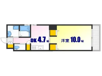 アーデル東白島(1DK/10階)の間取り写真