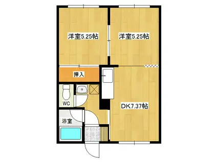 シルバーハイツ(2DK/1階)の間取り写真