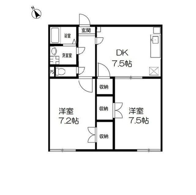 アンプルールフェールメルベェイユー(2DK/3階)の間取り写真