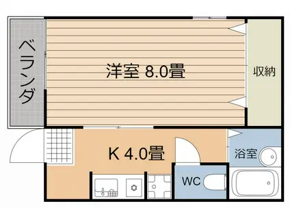 コーポふみ(1K/4階)の間取り写真