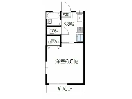 ピュアシティ串戸(1K/2階)の間取り写真