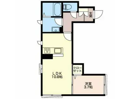 グロッセンベルク(1LDK/1階)の間取り写真