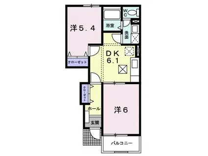 ヴォーンラウム(2DK/1階)の間取り写真