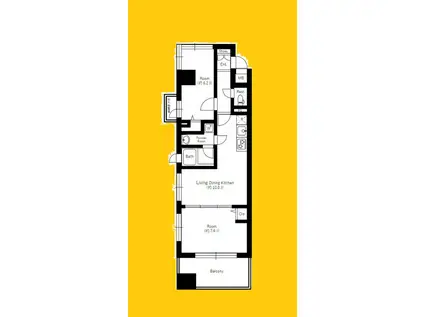 カプリスコート クロスII(2LDK/2階)の間取り写真