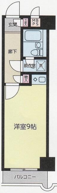 ライオンズマンション相武台前第3(ワンルーム/1階)の間取り写真