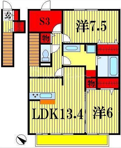 プランドール(2SLDK/2階)の間取り写真