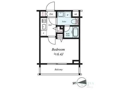プレール・ドゥーク上高井戸(1K/3階)の間取り写真