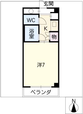 ドミール佐久間(1K/3階)の間取り写真