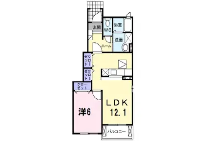 ラフィネ(1LDK/1階)の間取り写真