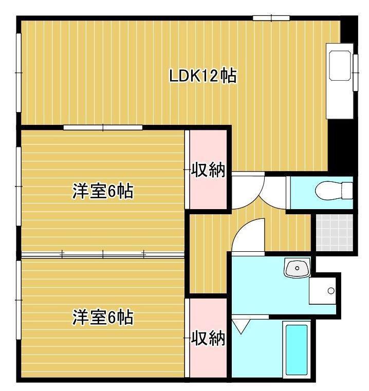 メゾン筑紫(2LDK/4階)の間取り写真