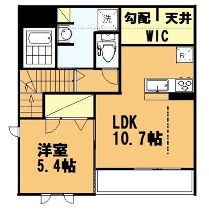 カーサ ヤマボウシ(1LDK/2階)の間取り写真