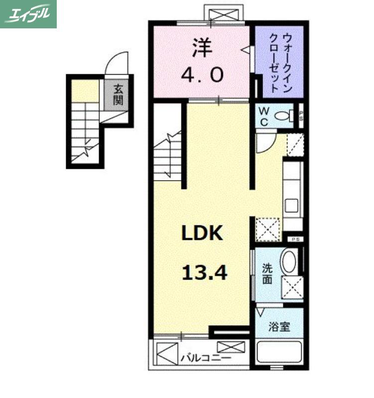 マリーアンジュ(1LDK/4階)の間取り写真