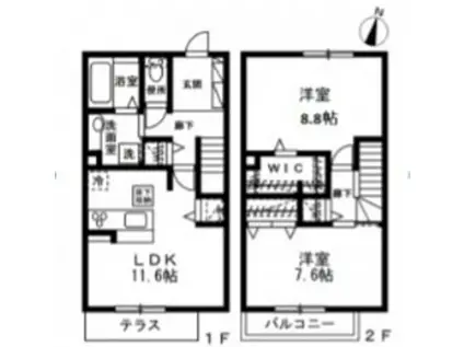白鳳庵 雅(2LDK/1階)の間取り写真