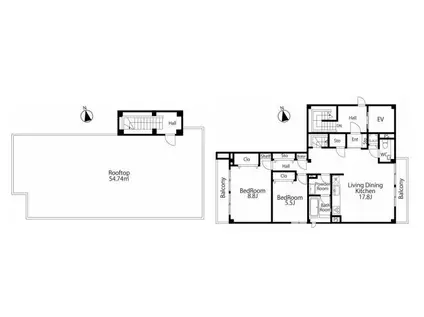 KEEPERS 六本木(2LDK/3階)の間取り写真