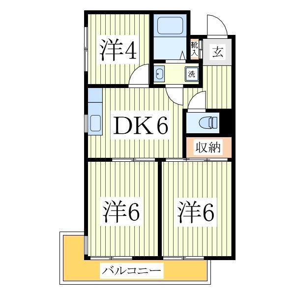 シロタコーポ(3DK/3階)の間取り写真