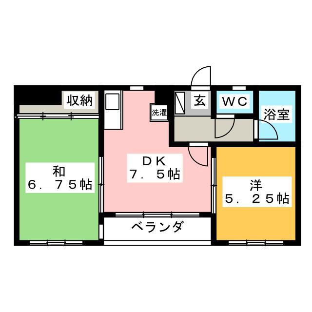 メゾン グランド ラヴィ(2DK/3階)の間取り写真
