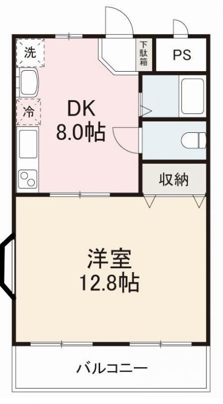 レイクサイド太田(1DK/3階)の間取り写真