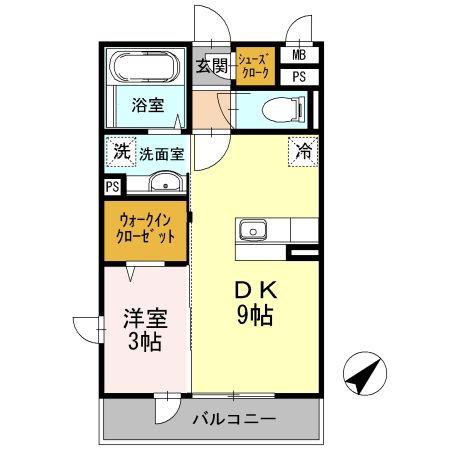 グレースコート(1LDK/1階)の間取り写真