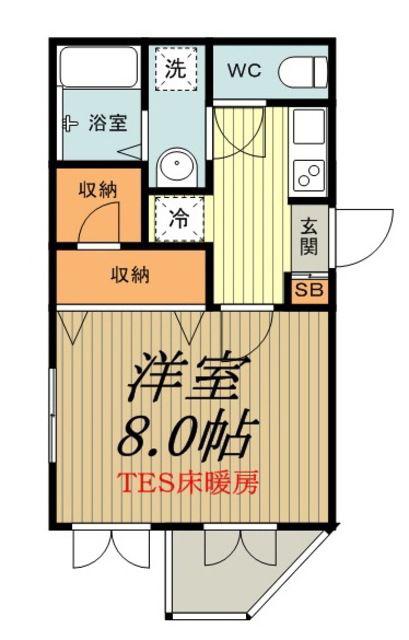 RESIDIA KOKUBUNJI(1K/5階)の間取り写真