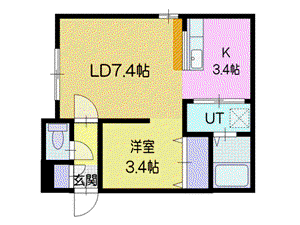 EM・I・NENCE(1LDK/1階)の間取り写真