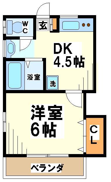 スプリング 東京外国語大学受験生事前予約可能物件(1DK/1階)の間取り写真