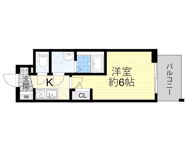 エスリード大阪城イースト(1K/10階)の間取り写真