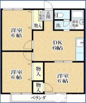それいゆ(3DK/1階)の間取り写真