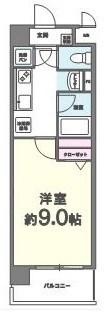 AHBONII(1K/6階)の間取り写真