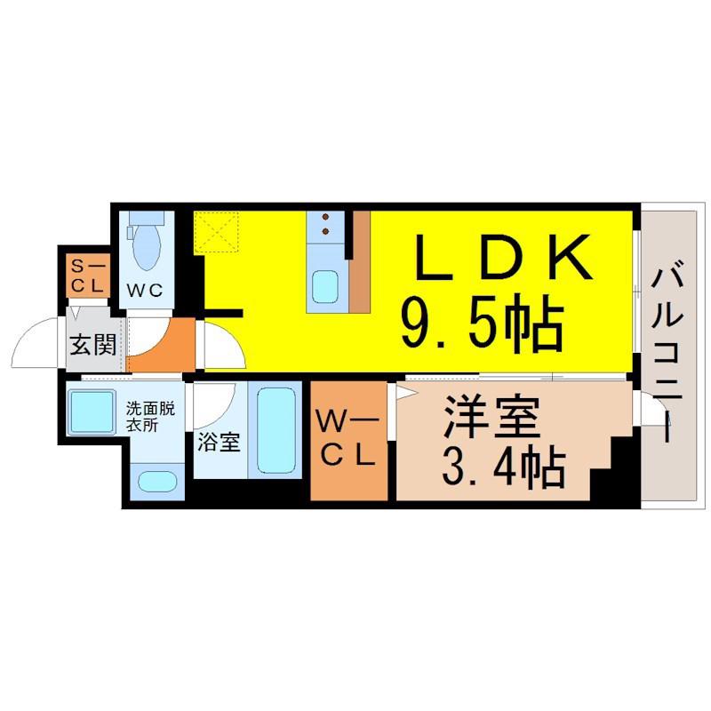 RESIDENCE TACHIBANA(1LDK/5階)の間取り写真